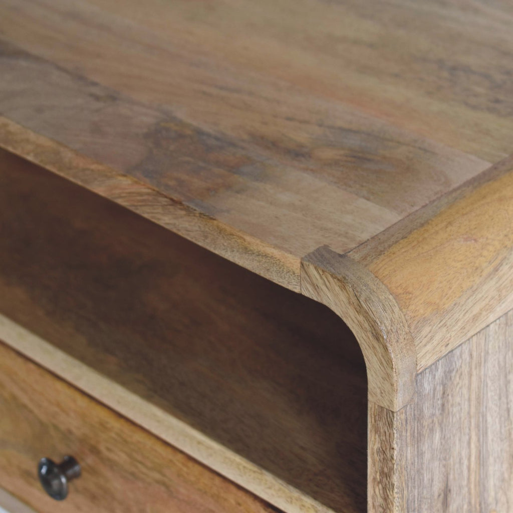 Large Floating Bedside Nightstand with Drawer and Open Slot - Oak-ish