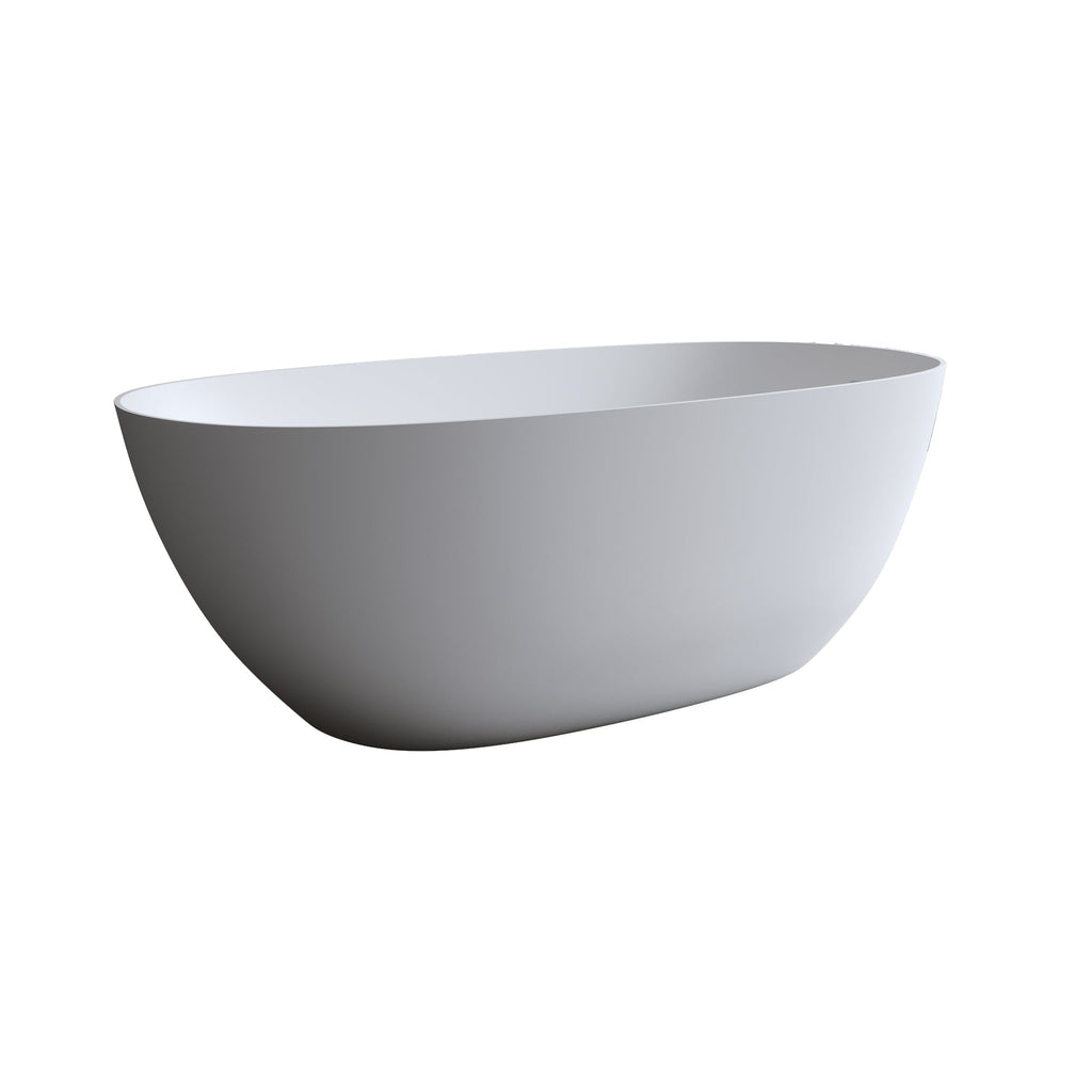 69" Freestanding Bathtub with Solid Resin Stone – White