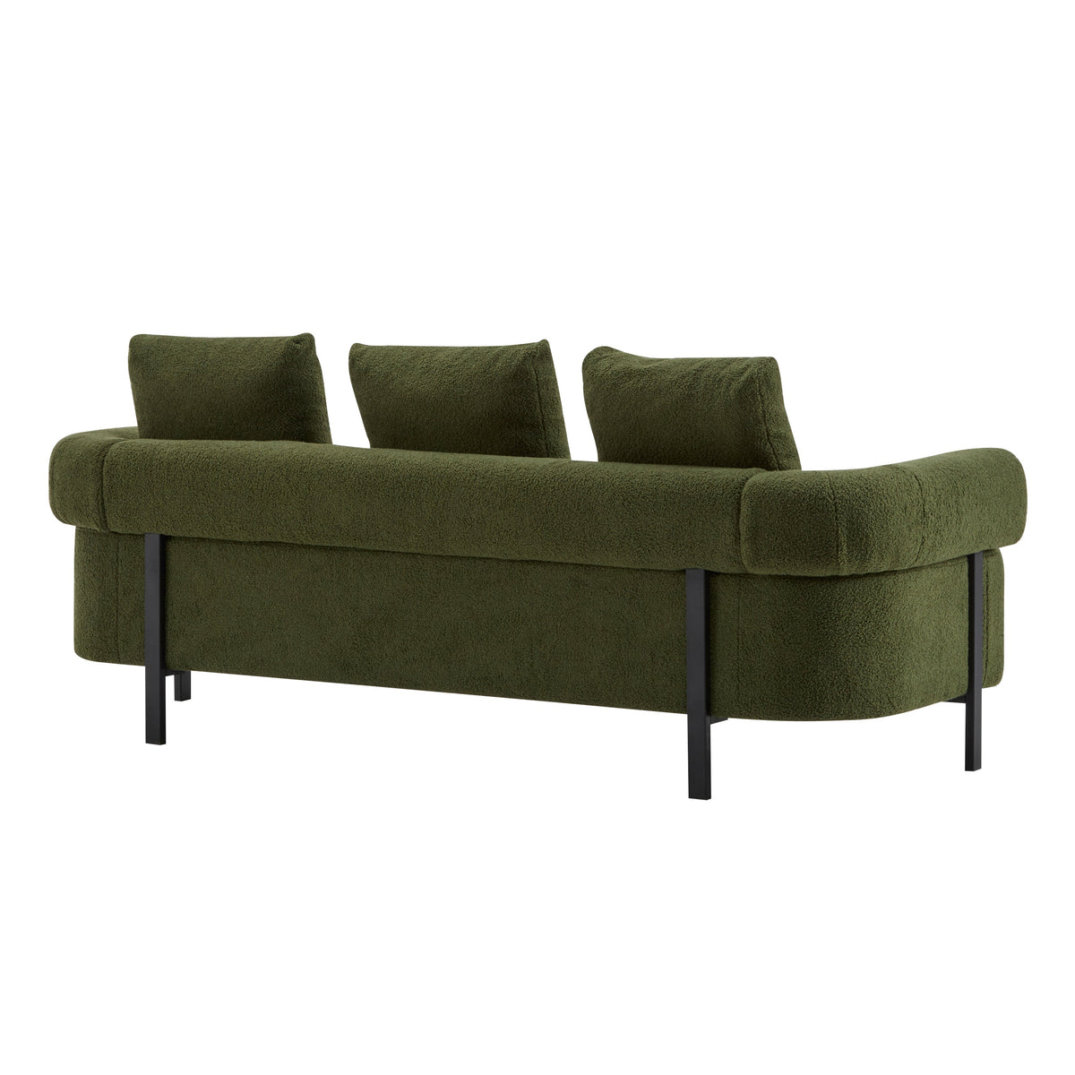 Modern 3-Seater Sofa with Plush Pillows - Green or Orange