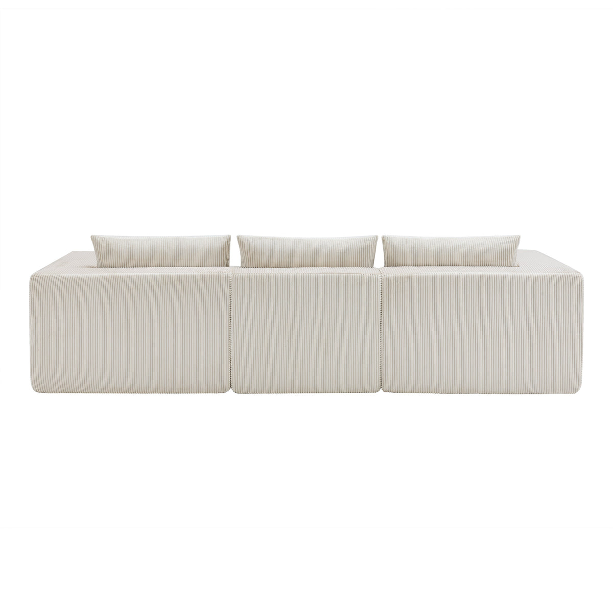107" Compressed Sectional Sofa with High-Density Cushions - Beige