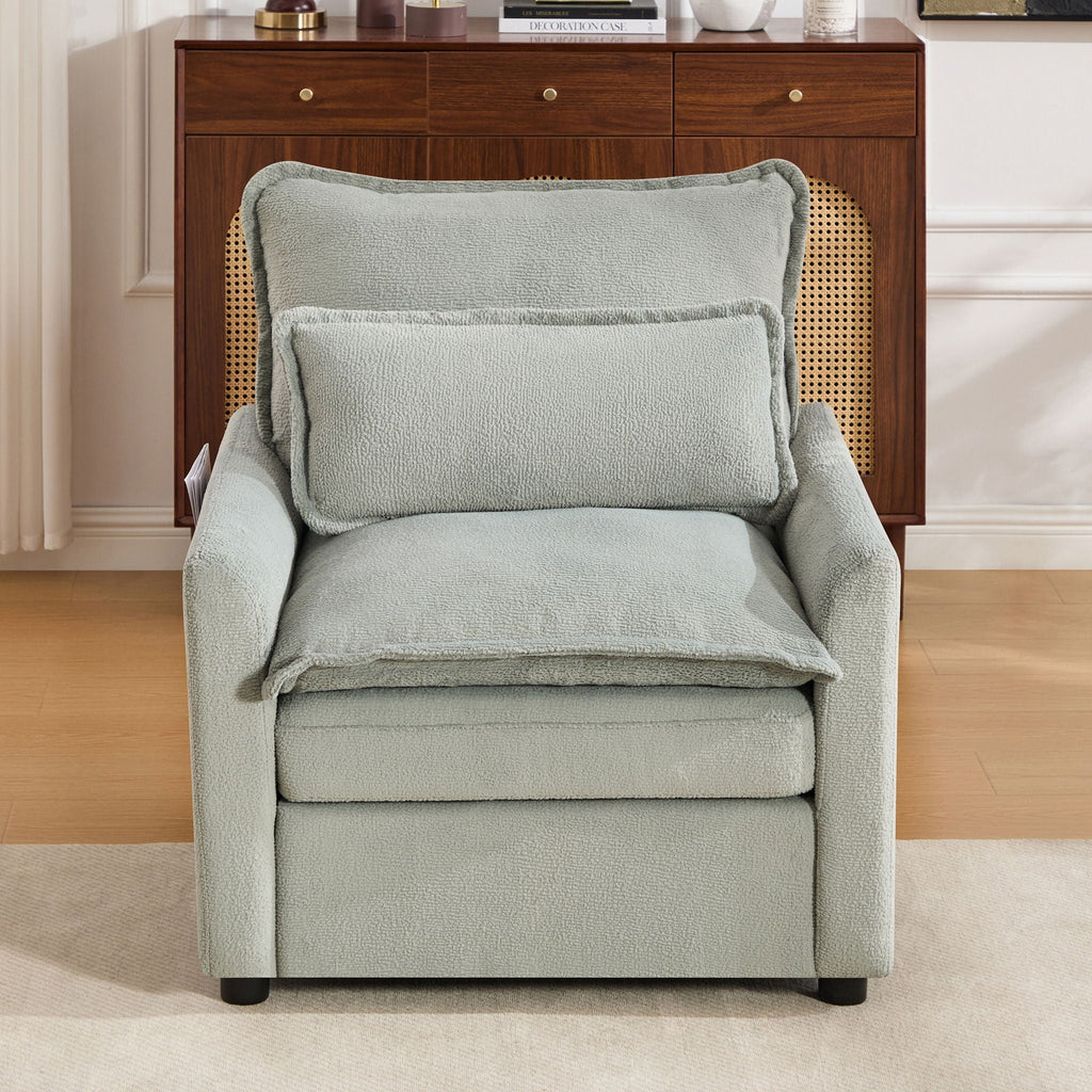 Modern Single Seat Accent Chair with Side Storage Pockets - Multiple Colors