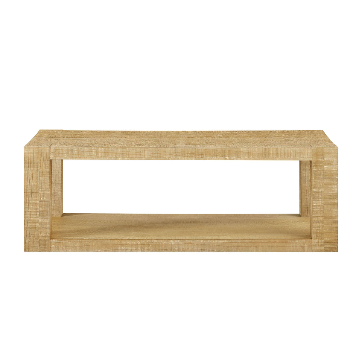Modern 48 Inch Rectangular Coffee Table with Two-Tier Design - MDF