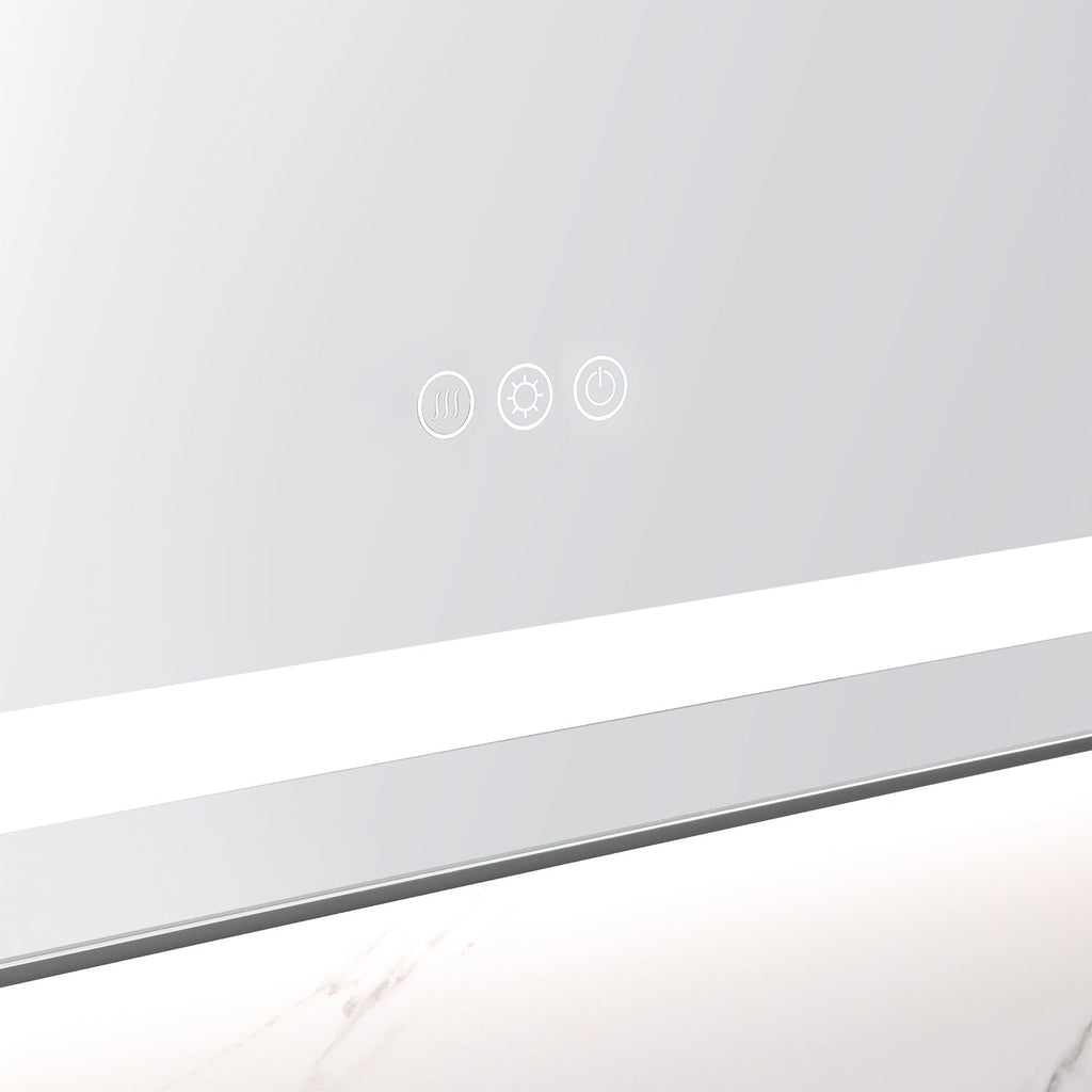 36" x 24" LED Bathroom Mirror with Front and Backlight - Adjustable, Anti-Fog