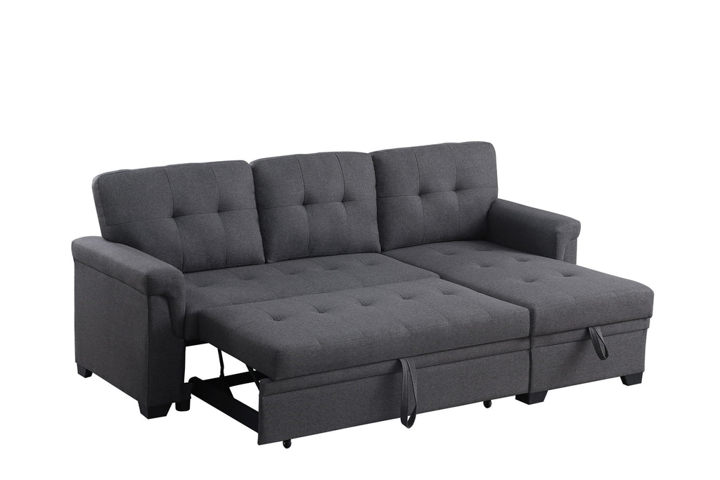 Lucca Reversible Sleeper Sectional Sofa With Storage Chaise