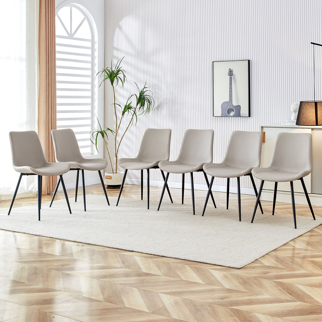 Modern Medieval Cushioned Chairs with Suede Backrest - Pearl Silver, White, or Gray