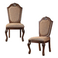 Chateau De Ville Side Chair Set of 2 with Fabric Seats - Brown / Cherry