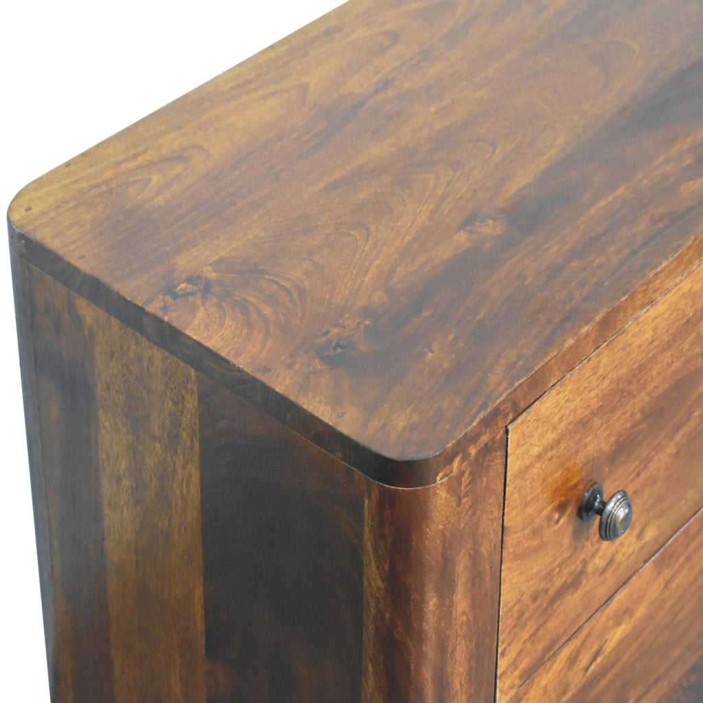 Solid Wood Bera Chest with 3 Drawers - Chestnut Finish