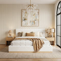 Elegant Upholstered Bed with Solid Wood Frame - Multiple Colors