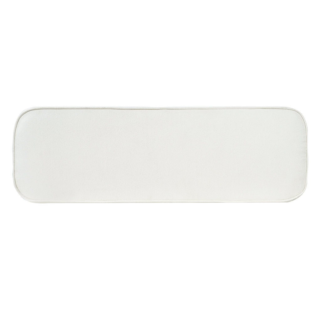 Modern Upholstered Ottoman Bench with Thick Padding - Warm Beige