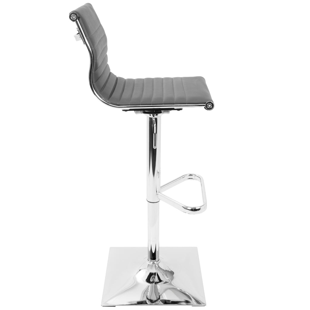 Contemporary Adjustable Barstool with Swivel – Bar Height, White or Dark Gray
