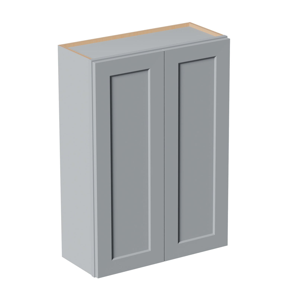 Gray Shaker Solid Wood Bathroom Storage Cabinet with Soft-Close Doors - Gray