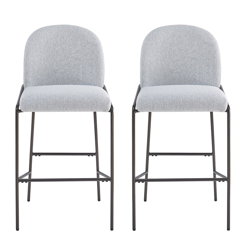 Galen Indoor Metal Upholstered Barstool with Contoured Backrest - Antique Bronze