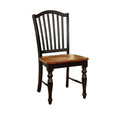 Solid Wood Dining Side Chairs with Classic Design - Black and Oak (Set of 2)