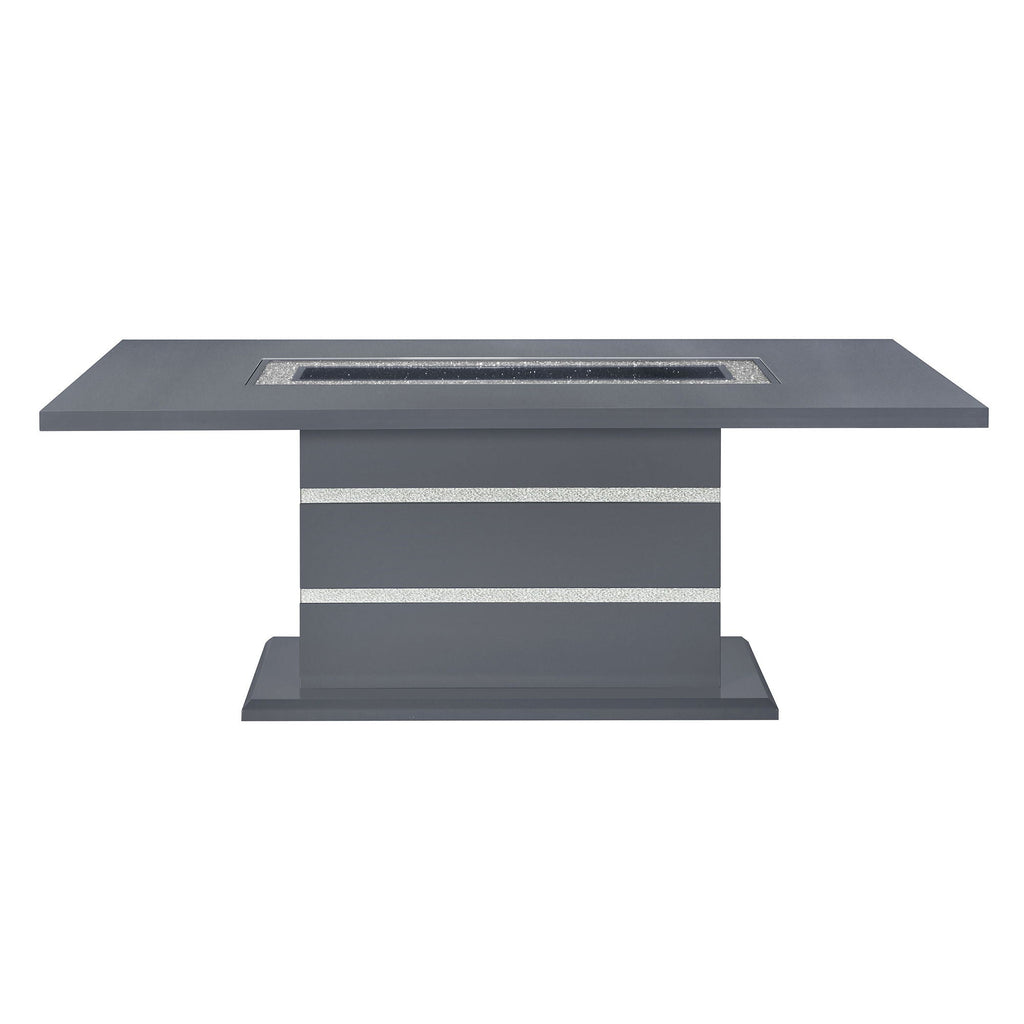 Ariya Dining Table with High Gloss Finish - Dark Gray or White
