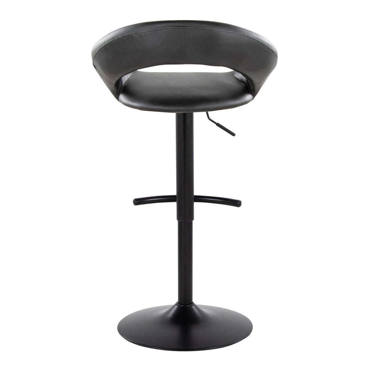 Contemporary Adjustable Barstool Set with Swivel & Rounded T Footrest - Black or White