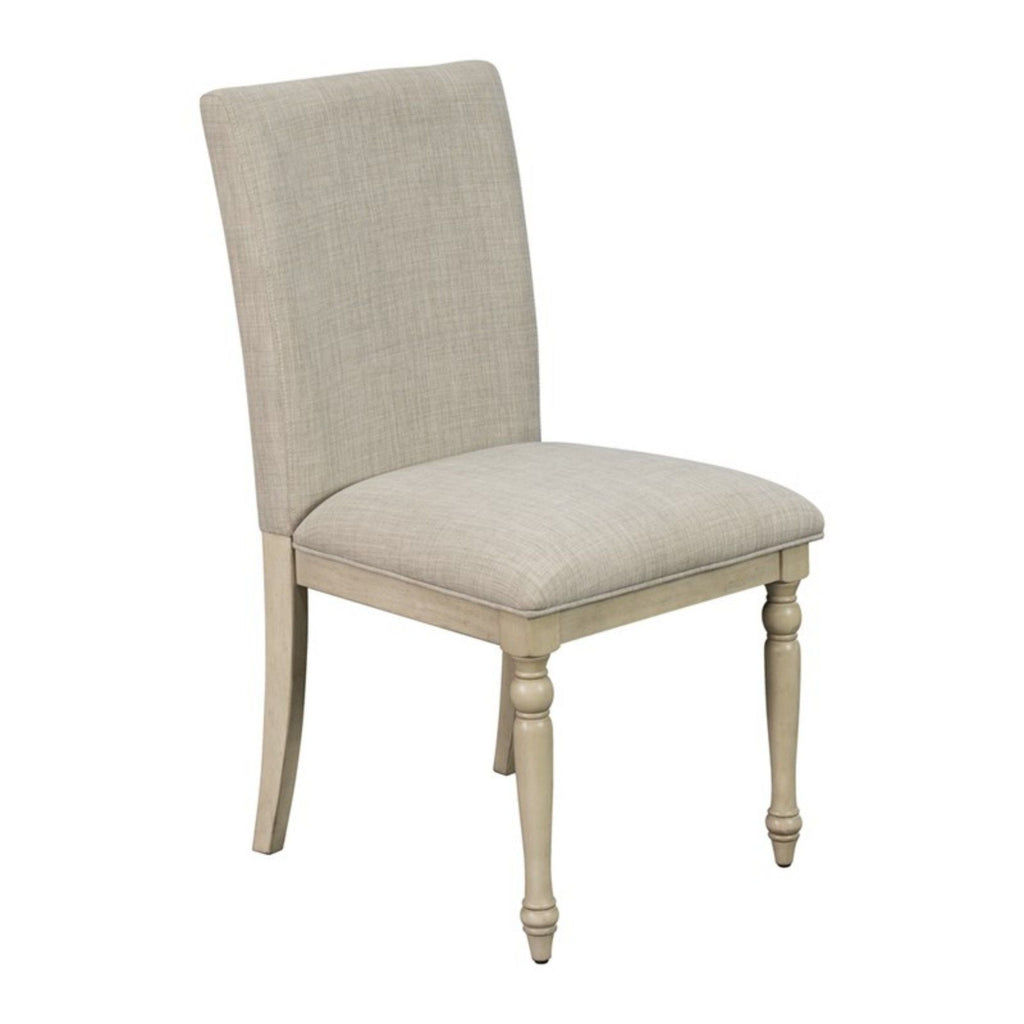 Upholstered Dining Chair Set with Turned Legs - Light Gray