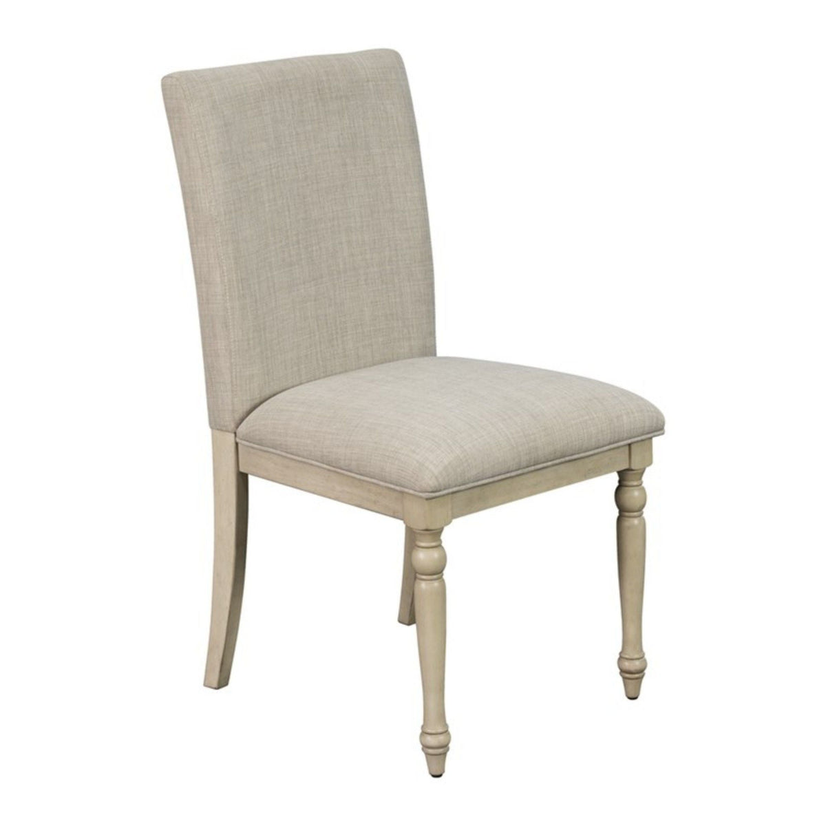 Upholstered Dining Chair Set with Turned Legs - Light Gray