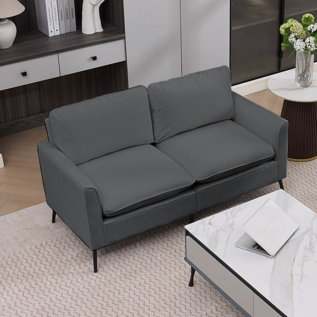 Upholstered Loveseat with Plush Headrest - Multiple Colors
