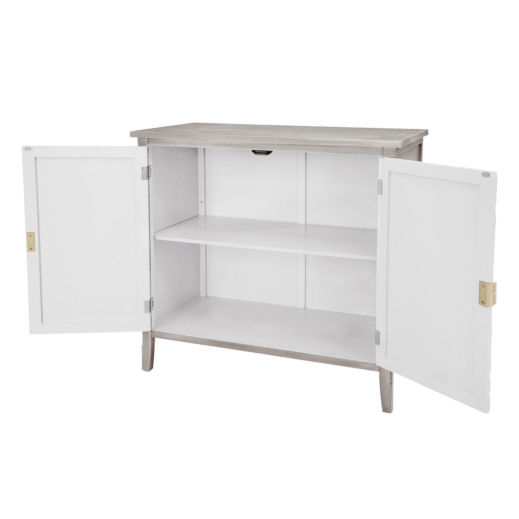 Light Gray 2 Door Cabinet with Adjustable Shelf - Bedroom Storage