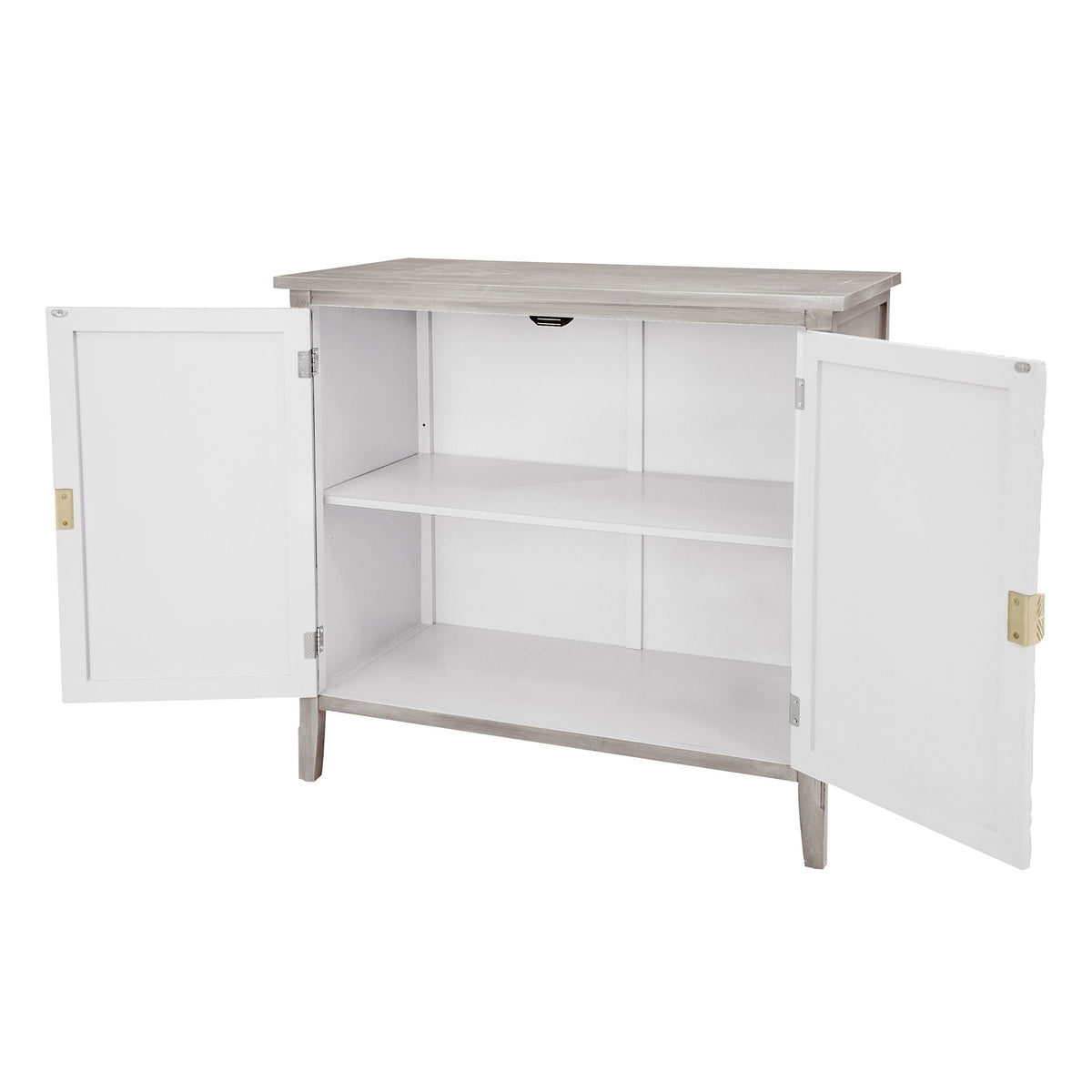 Light Gray 2 Door Cabinet with Adjustable Shelf - Bedroom Storage