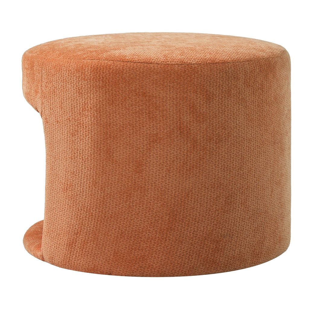 Orange Pet Friendly Ottoman with Removable Cushion and Hidden Pet Nook - Orange