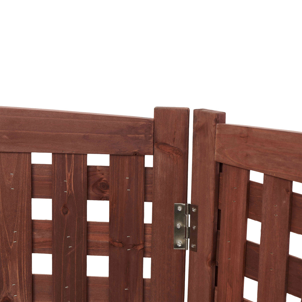 3 Panel Outdoor Air Conditioner Fence Screen with Solid Wood - Light Brown or Dark Gray