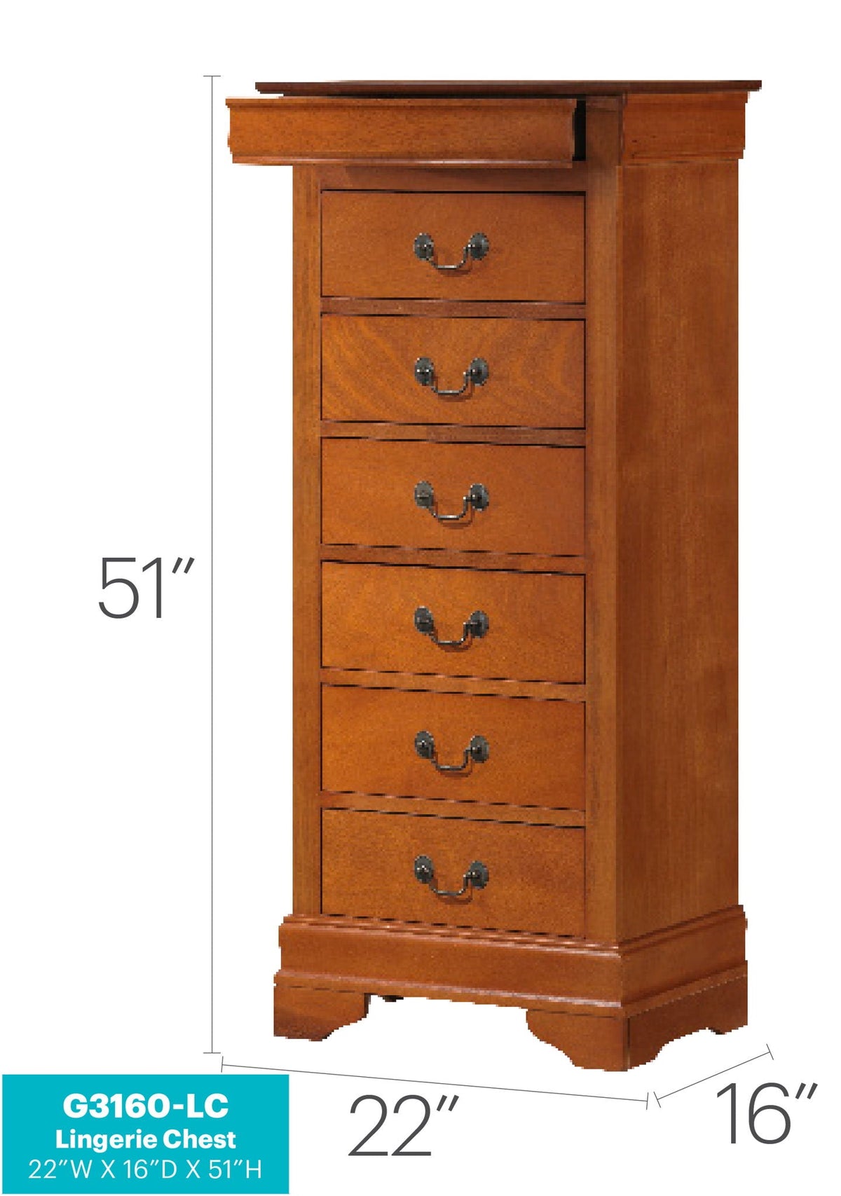 Traditional Style Lingerie Chest with Carved Base - Multiple Colors