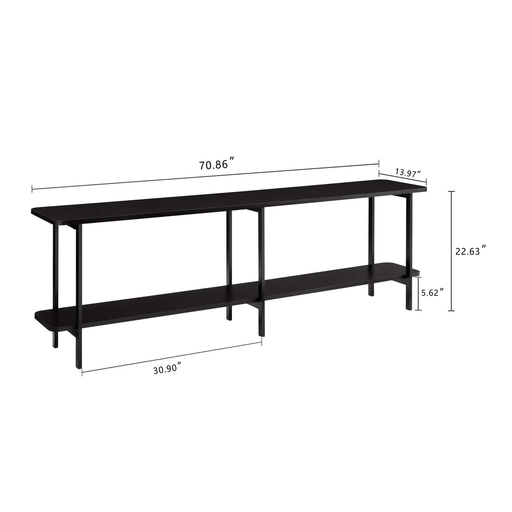 Celine 2 Shelf Console Table with Durable Construction - Gray, White, Black