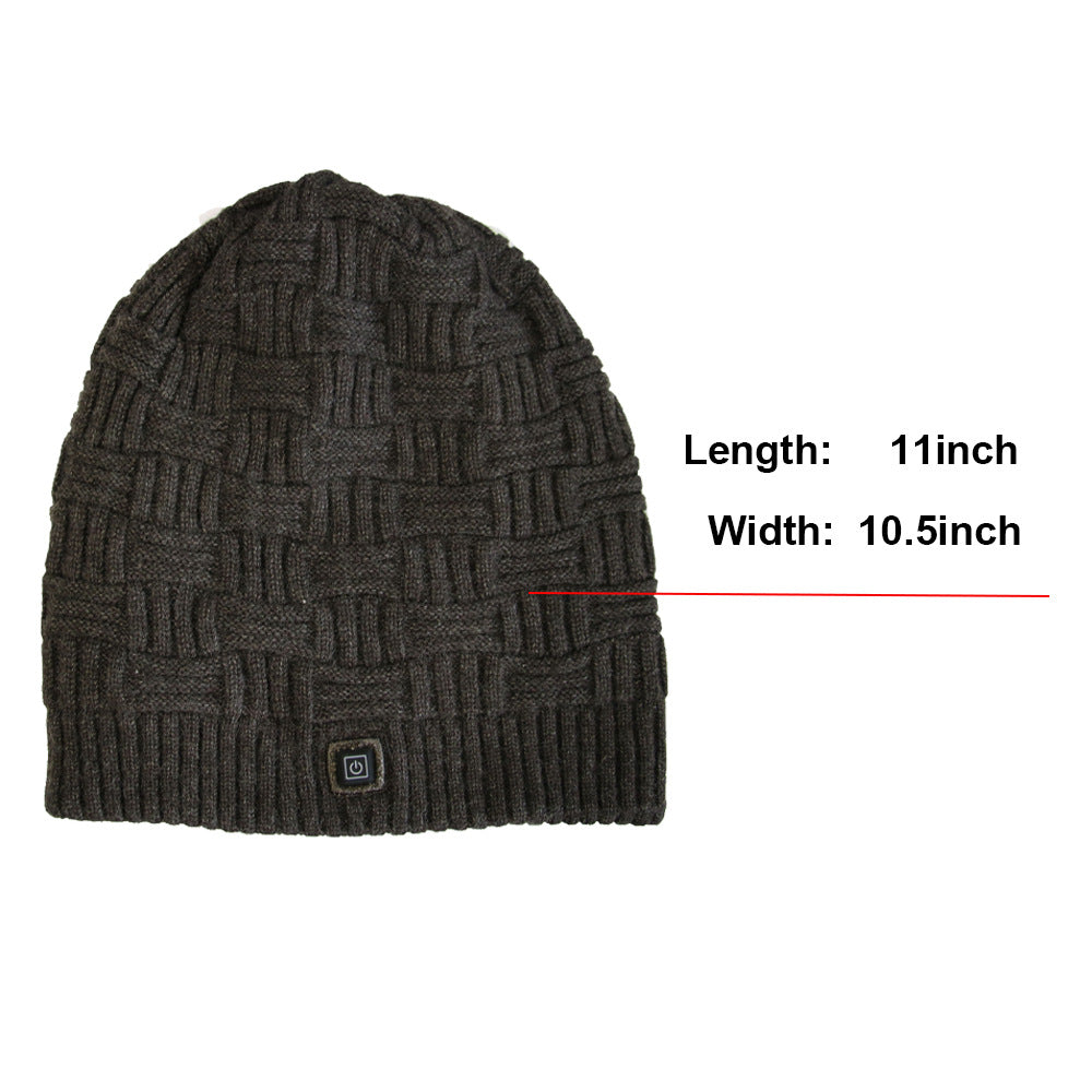 Knitted Thermal Cap Electric Heating Cap Outdoor Cold Proof Carbon Fiber Heating Cap