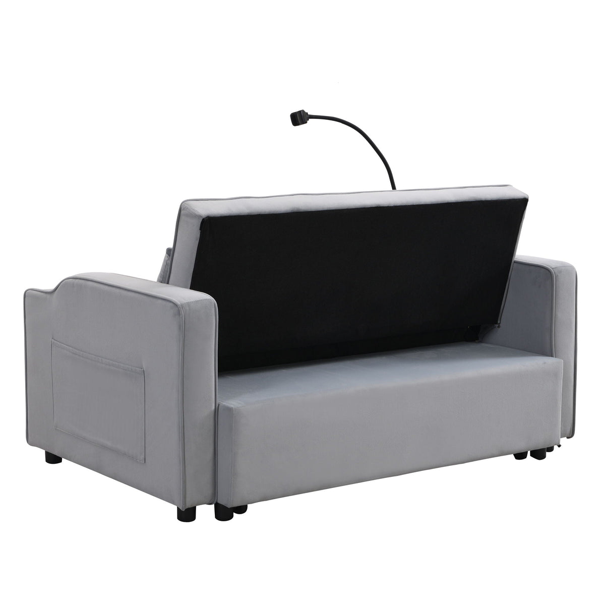 Modern Loveseat Futon Sofa with Pullout Bed and Adjustable Backrest - Multiple Colors