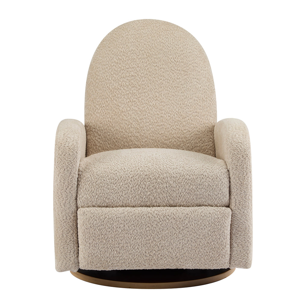360 Swivel and Glider Recliner Chair with Solid Wood Base - Almond