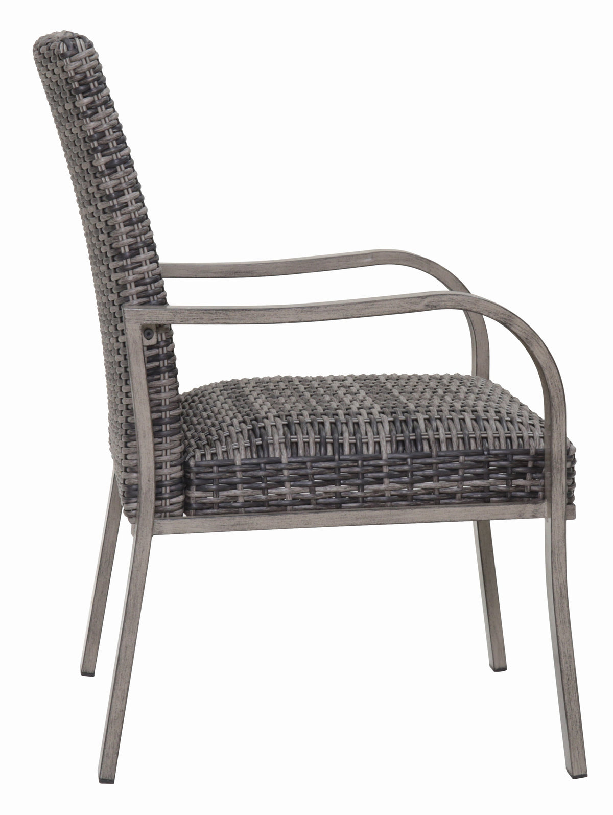 2PC Outdoor Dining Chair with Hand-Painted Frame and Cotton Seat - Brown White, Dark Grey