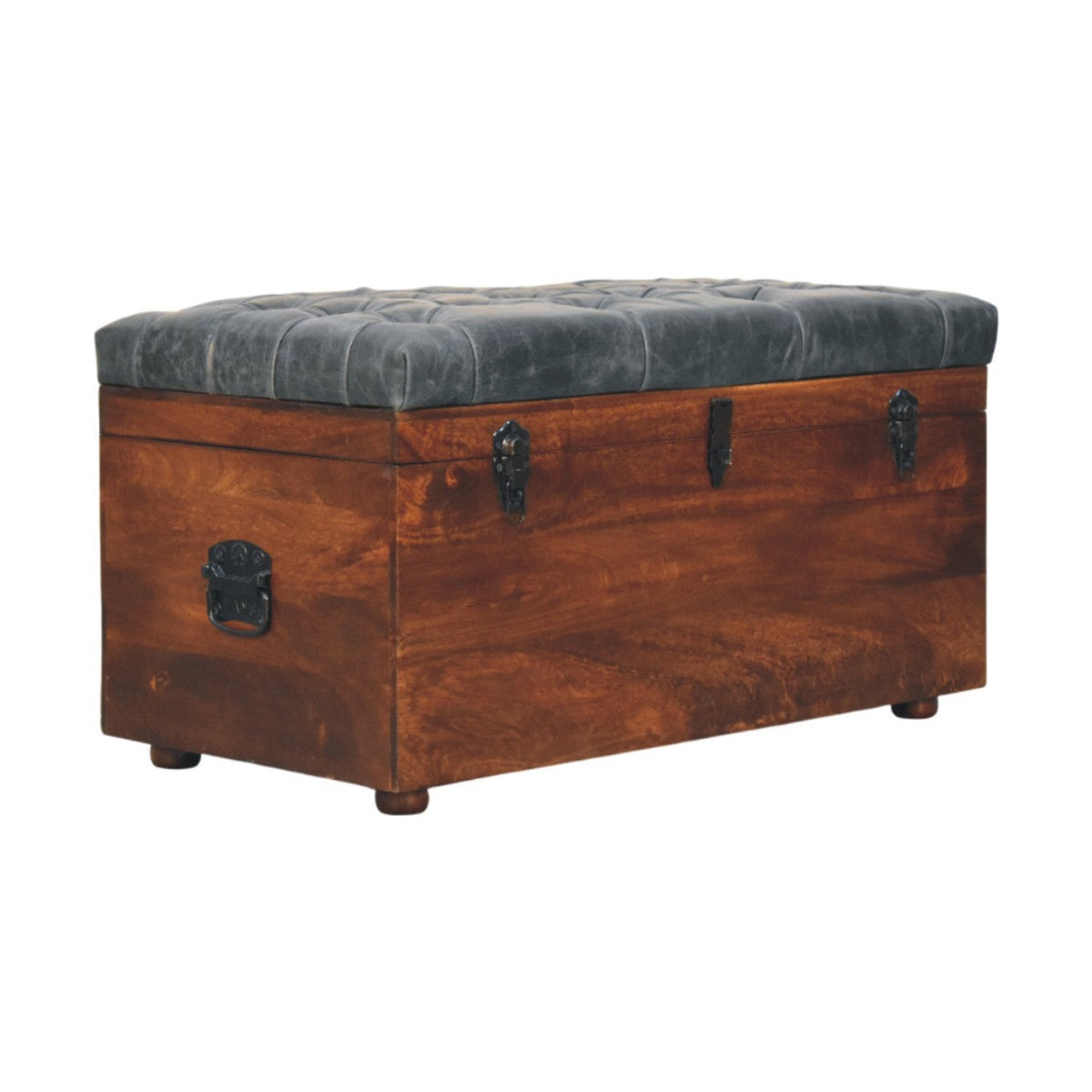 Solid Wood Storage Bench with Ample Storage - California Walnut