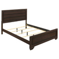 Queen Panel Bed with Structured Panels - Dark Brown