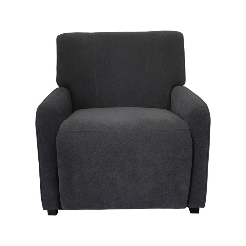 Stylish Recliner Chair with Oak Legs - Gray