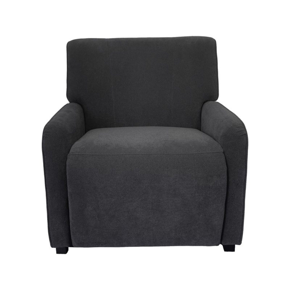Stylish Recliner Chair with Oak Legs - Gray