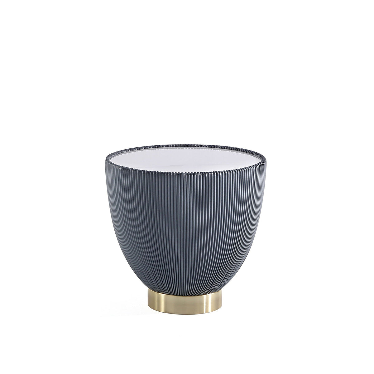 Upholstered End Table with Sintered Stone Top - Multiple Colors