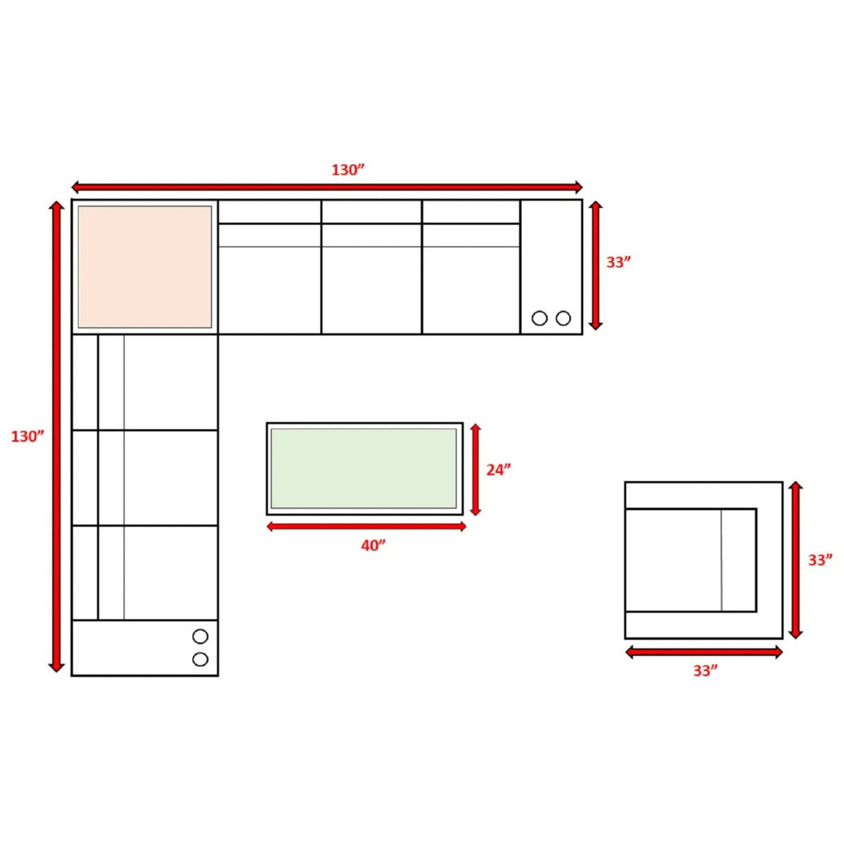 Modern Patio Rattan Sectional Set with Cushions - Multiple Set Options