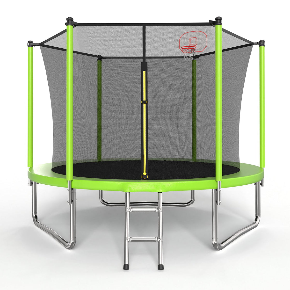 10FT Trampoline with Basketball Hoop and Ladder