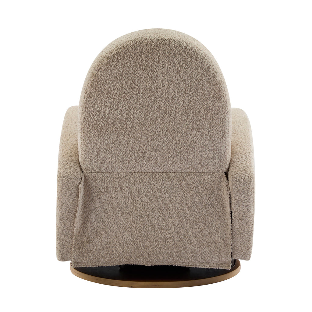 360 Swivel and Glider Recliner Chair with Solid Wood Base - Almond