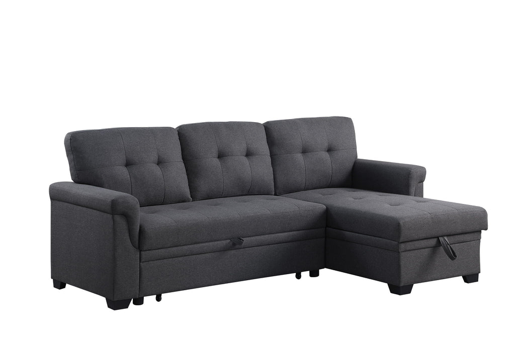 Lucca Reversible Sleeper Sectional Sofa With Storage Chaise
