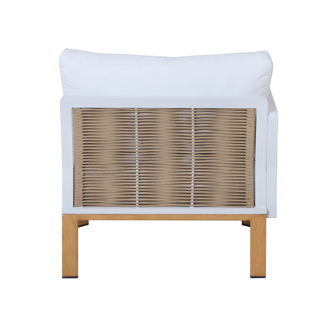 4 Piece Outdoor Conversation Set with Removable Cushions - White