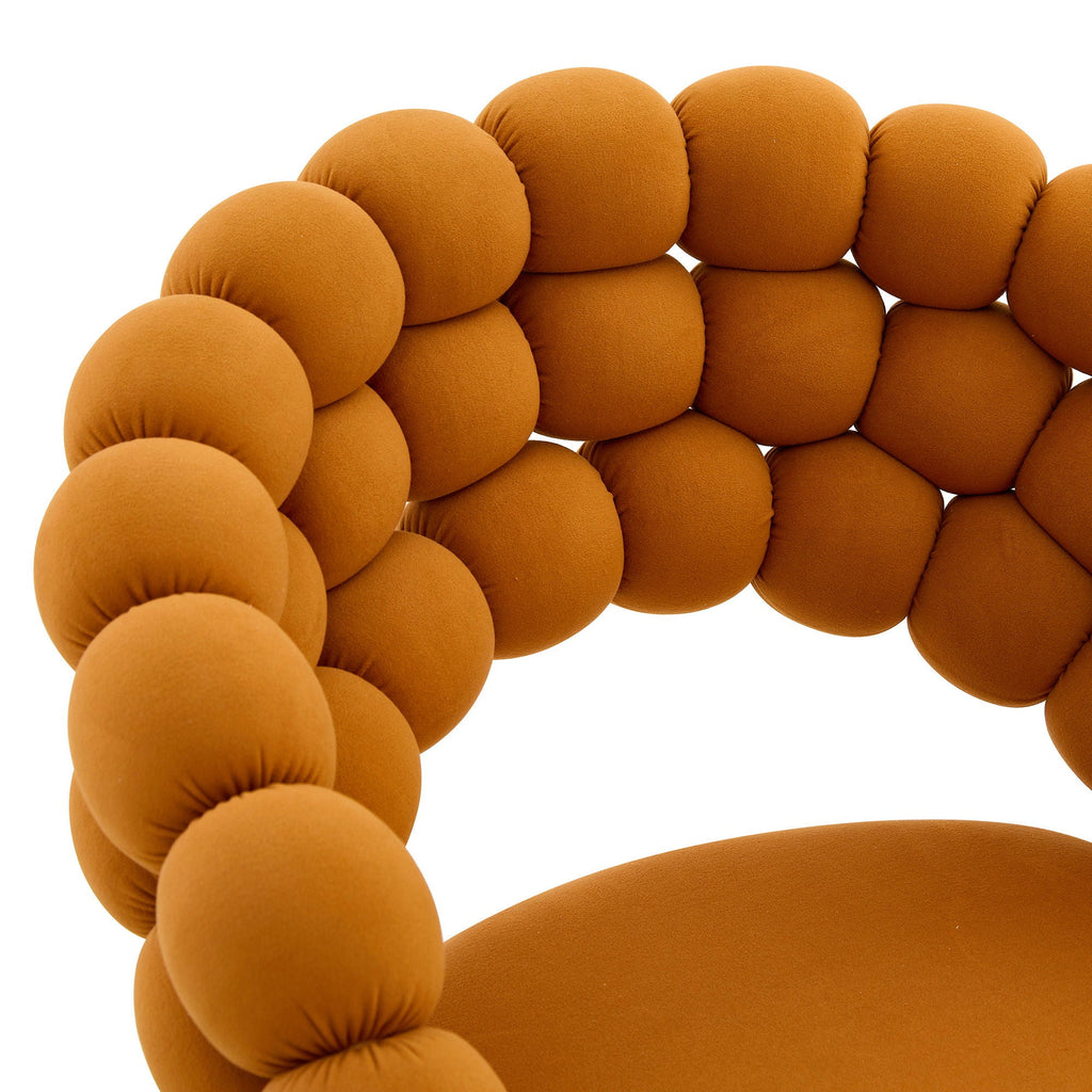 Ball Chain Bubble Dining Chair Set with Sculptural Backrest - Dark Gray, Beige, Orange