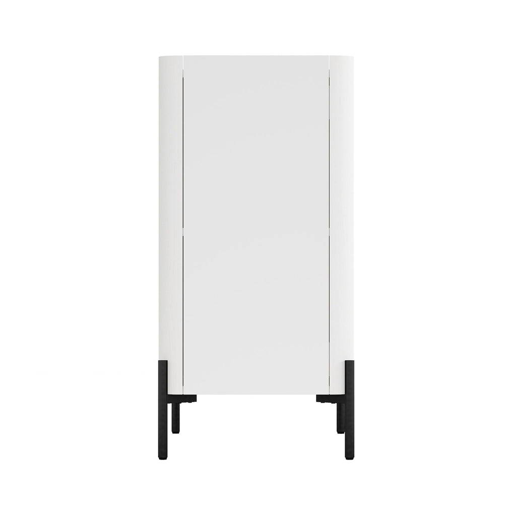 Abbey Accent Cabinet with Soft Close Doors and Rounded Edges - White or Light Brown