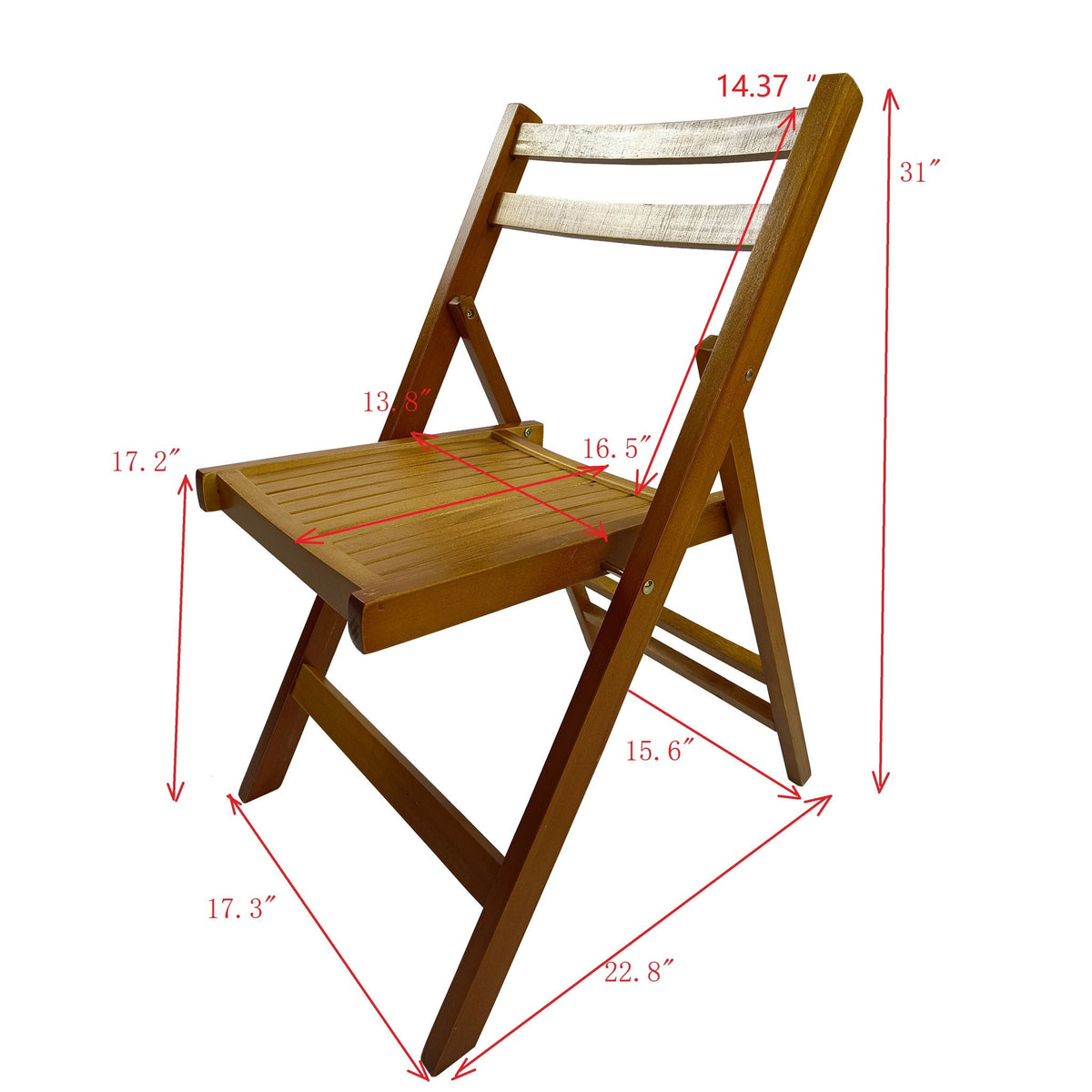 Foldable Solid Wood Special Event Chair Set - Set of 4 (Multiple Colors)