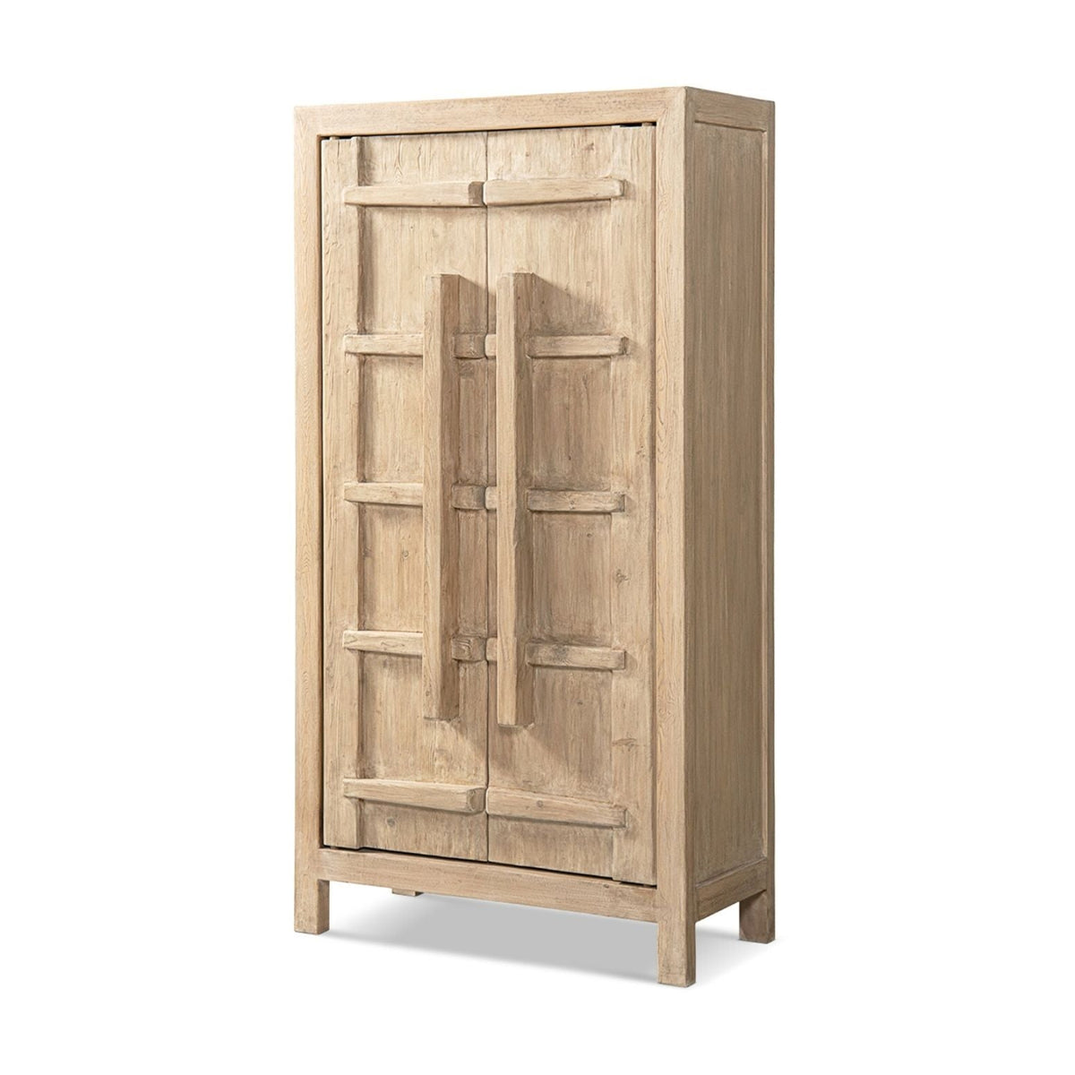 Natural Storage Cabinet with Double Doors - Solid Reclaimed Pine