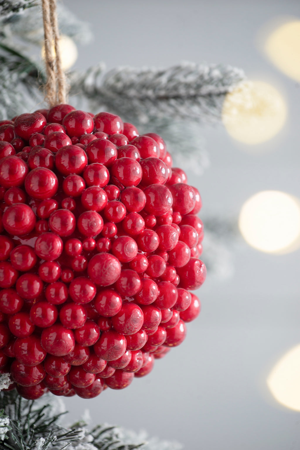 6.5" Traditional Red Berry Ball Accessory with Foam Construction - Red
