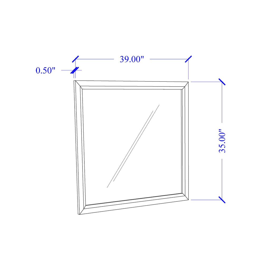 Mirage Mirror with Wood Trim - Dark Gray or White