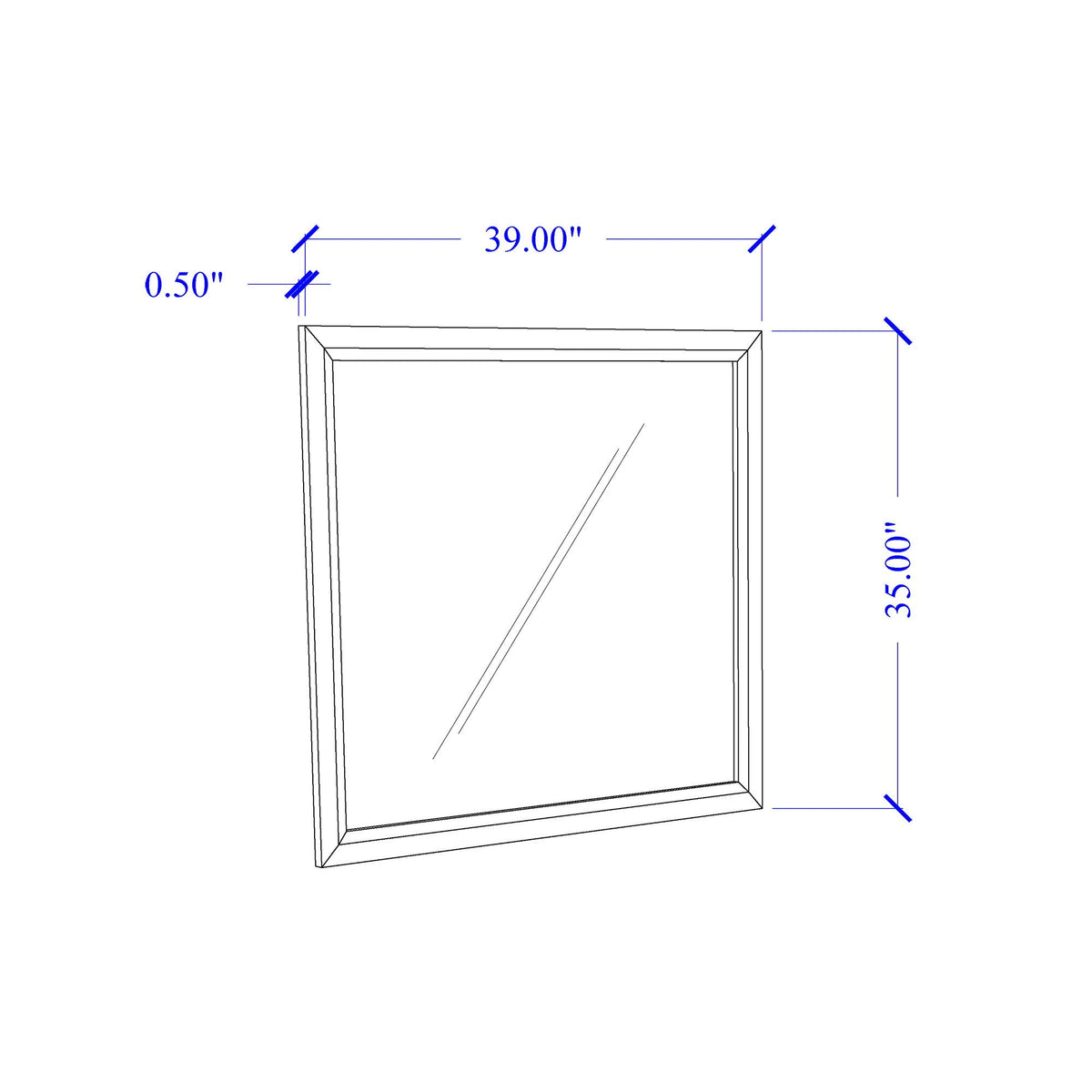 Mirage Mirror with Wood Trim - Dark Gray or White