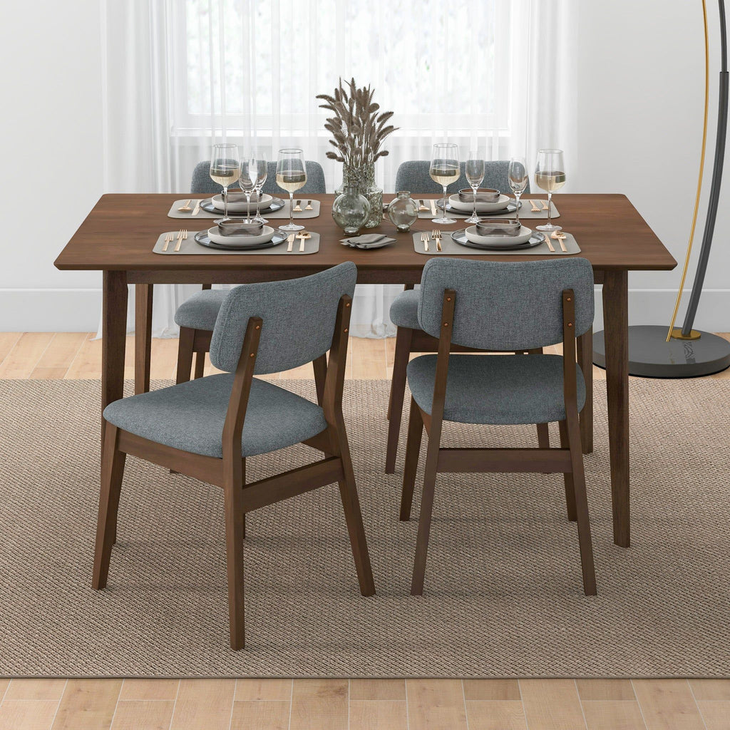 Solid Back Side Chair Set with Mid-Century Modern Design - Multiple Colors
